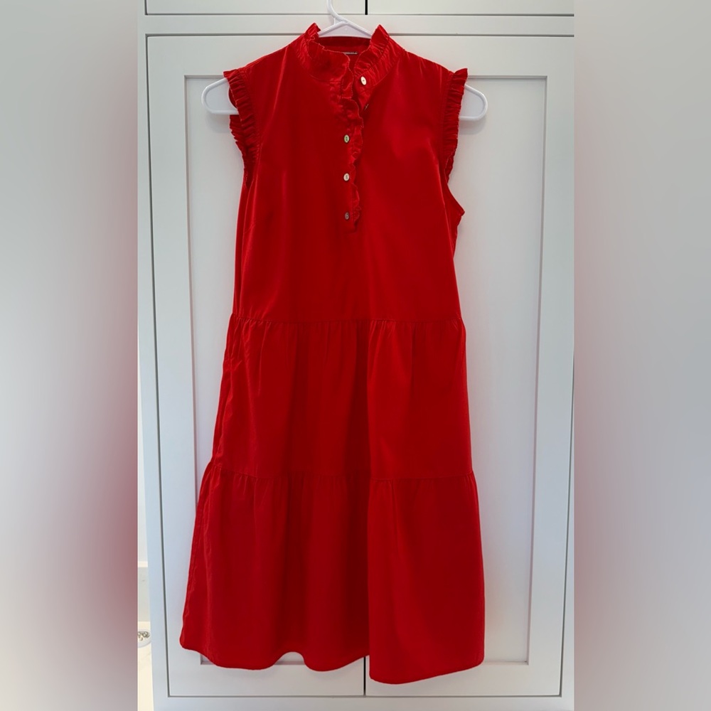 Elie Tahari Women’s Size XS Poppy Red Sleeveless Summer Dress.